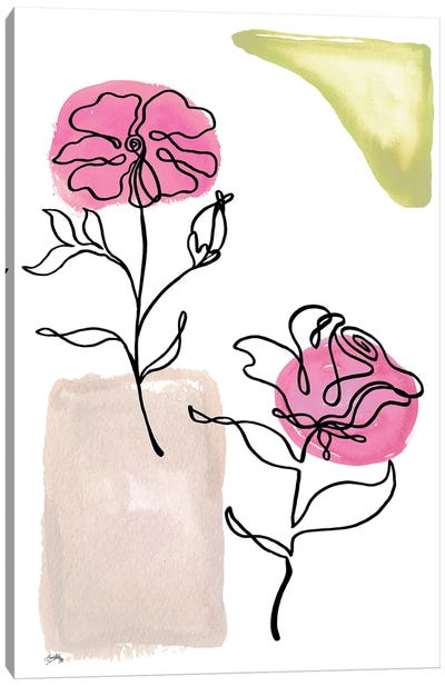 Modern Floral Line I Canvas Art Print - Elizabeth Medley