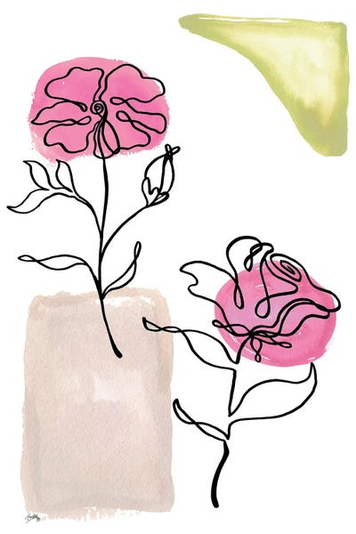 Elizabeth Medley: Modern Floral Line I by Elizabeth Medley