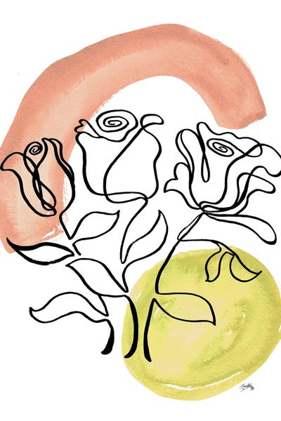 Modern Floral Line II by Elizabeth Medley multi panel art