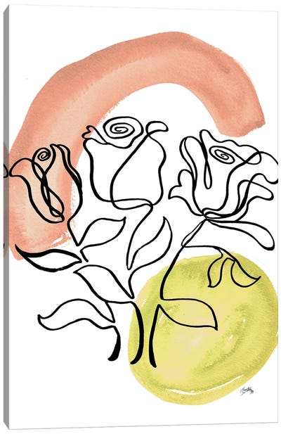 Modern Floral Line II Canvas Art Print - Elizabeth Medley