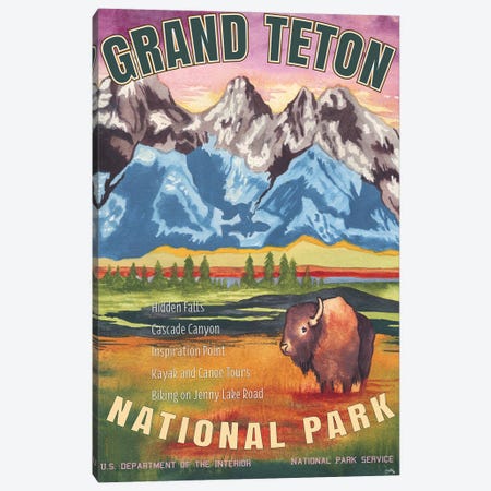 Grand Teton National Park Canvas Print #EMD125} by Elizabeth Medley Canvas Wall Art