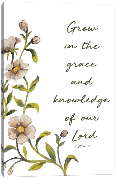 Grow in Grace Canvas Art Print - Bible Verse Art
