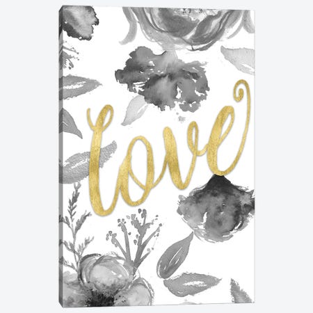 Love Floral Canvas Print #EMD128} by Elizabeth Medley Canvas Art Print