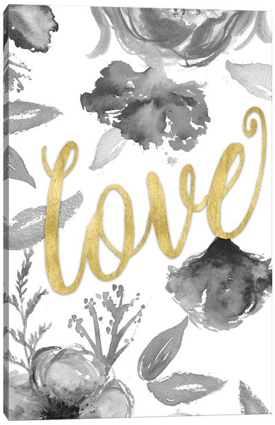 Love Floral Canvas Art Print - Elizabeth Medley