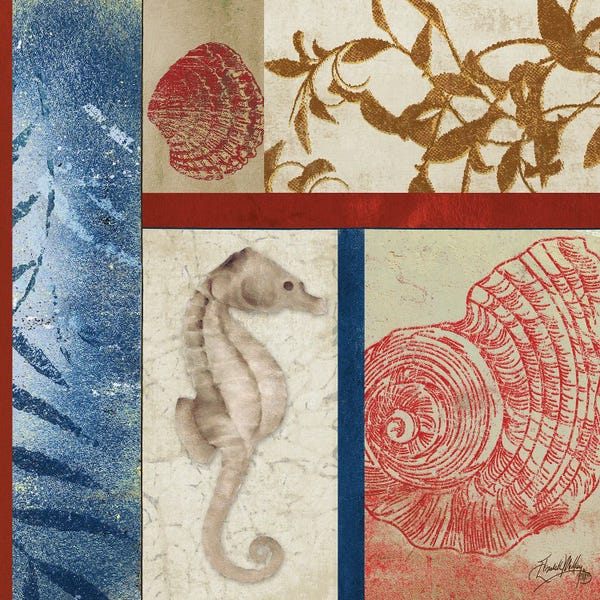 Seahorses: Nautical Surroundings Squares I by Elizabeth Medley