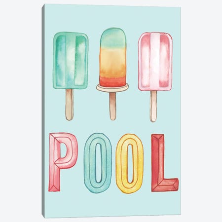 Pool Popsicles Canvas Print #EMD134} by Elizabeth Medley Canvas Art Print
