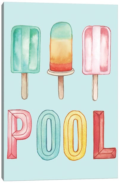 Pool Popsicles Canvas Art Print - Ice Cream & Popsicle Art