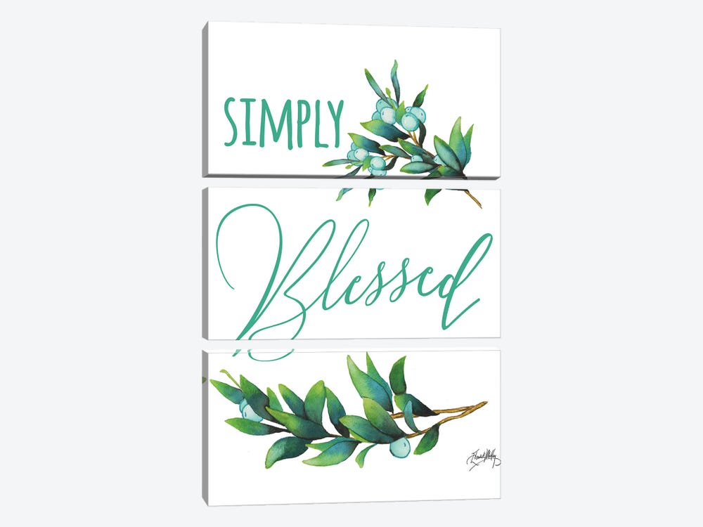 Simply Blessed by Elizabeth Medley 3-piece Canvas Print