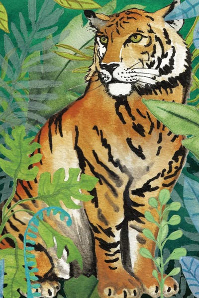 Tiger In The Jungle II by Elizabeth Medley framed canvas print