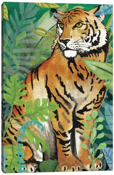 Tiger In The Jungle II Canvas Art Print - Elizabeth Medley