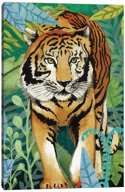 Tiger In The Jungle II Canvas Art Print - Elizabeth Medley