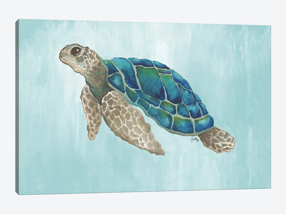 Watercolor Sea Turtle by Elizabeth Medley 1-piece Canvas Wall Art
