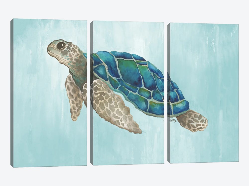 Watercolor Sea Turtle by Elizabeth Medley 3-piece Canvas Art