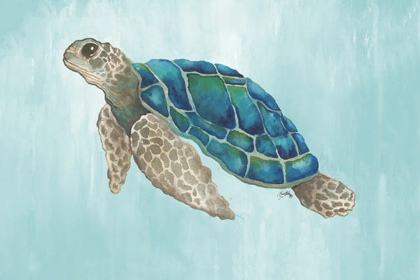 Turtles: Watercolor Sea Turtle by Elizabeth Medley