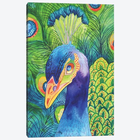 Perfect Peacock Canvas Print #EMD14} by Elizabeth Medley Canvas Art