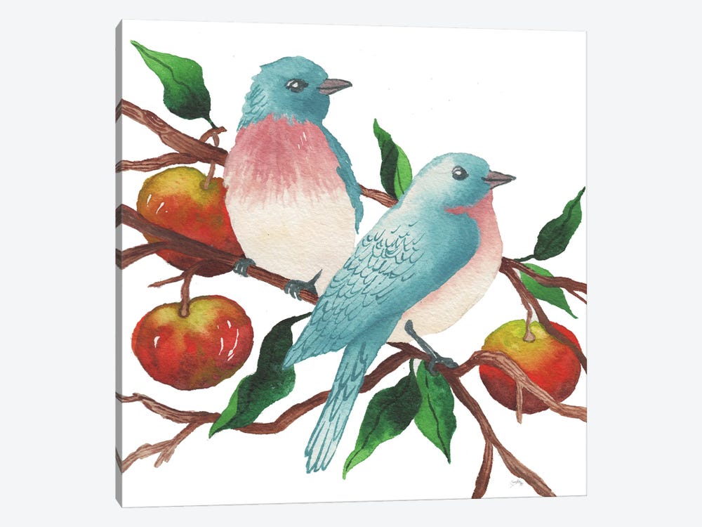 Birds And Apples by Elizabeth Medley 1-piece Canvas Wall Art