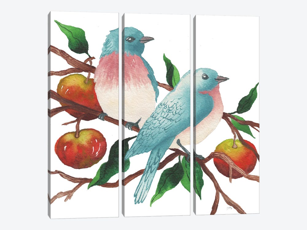 Birds And Apples by Elizabeth Medley 3-piece Canvas Artwork