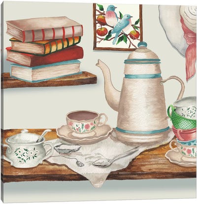 Cottage Scene I Canvas Art Print - Pottery Still Life