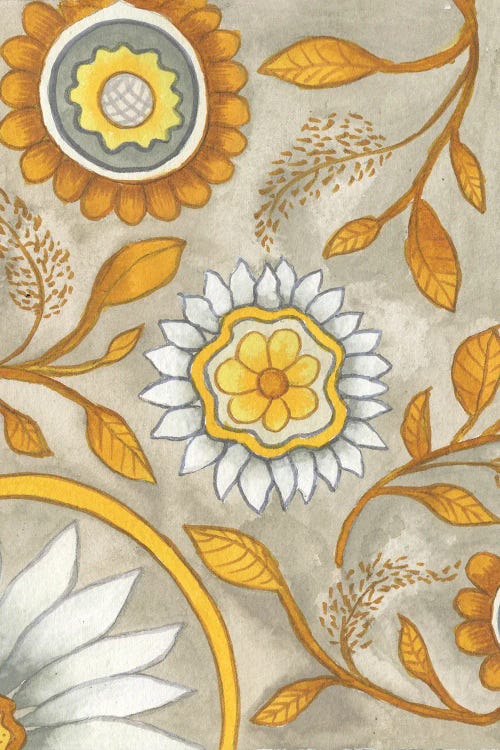 Flowers On Grey I