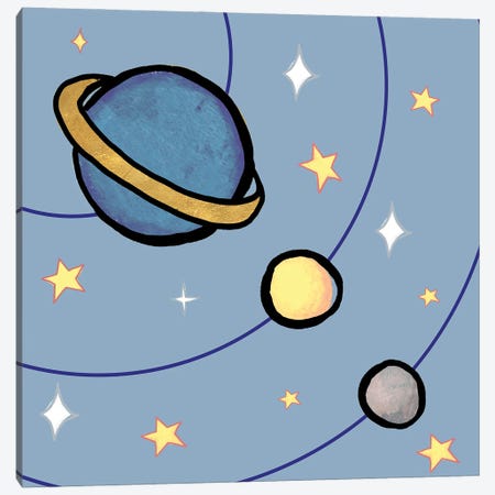 Partial Solar System Canvas Print #EMD176} by Elizabeth Medley Canvas Art Print