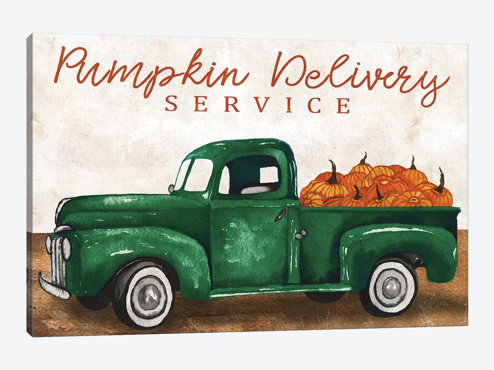 Pumpkin Delivery Service by Elizabeth Medley 1-piece Canvas Art