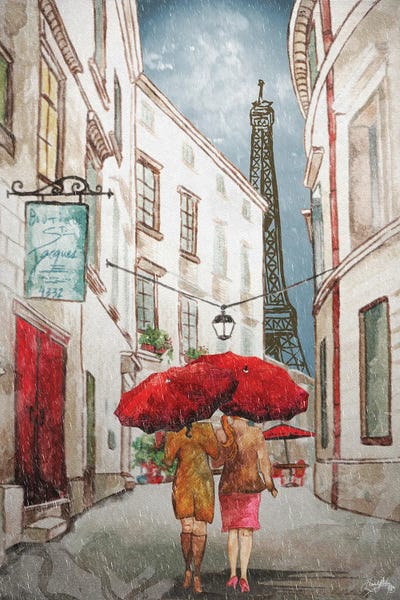 Eiffel Tower: Red Umbrella II by Elizabeth Medley