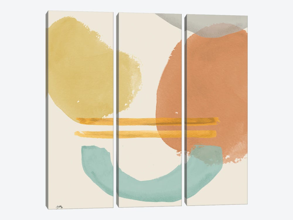 Shapes In Pastels by Elizabeth Medley 3-piece Canvas Art
