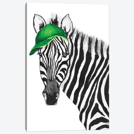 Sporty Zebra Canvas Print #EMD182} by Elizabeth Medley Canvas Print