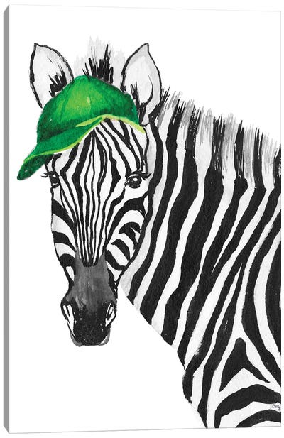 Sporty Zebra Canvas Art Print - Elizabeth Medley