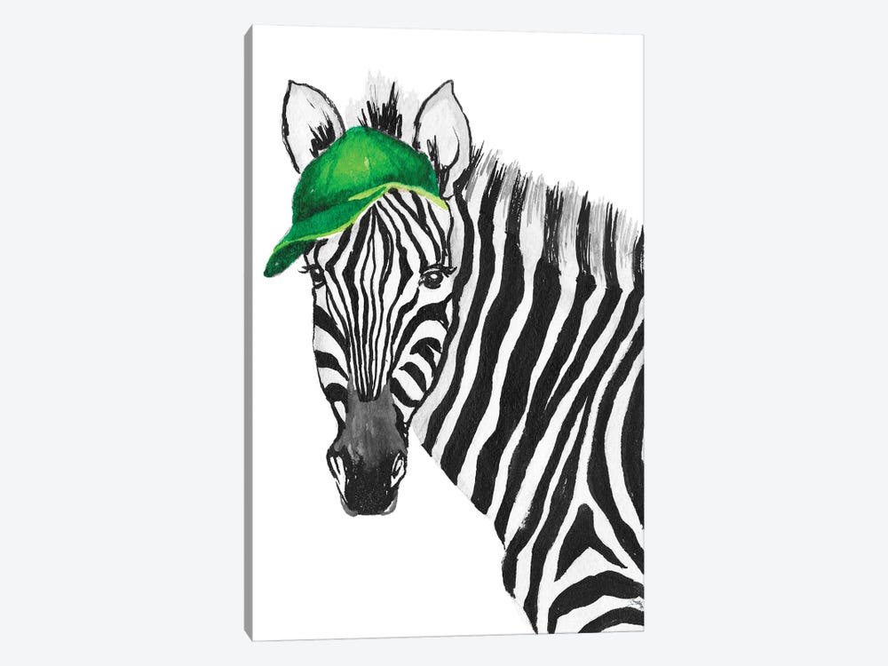 Sporty Zebra by Elizabeth Medley 1-piece Canvas Art Print