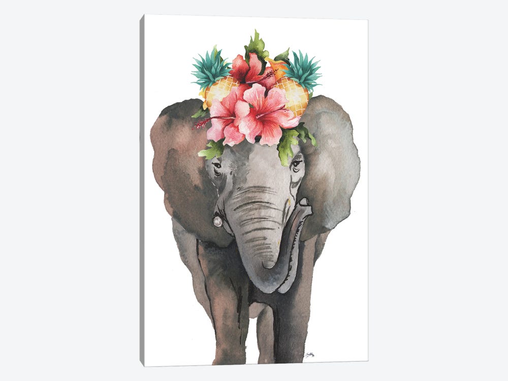 Tropical Elephant by Elizabeth Medley 1-piece Canvas Artwork