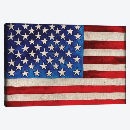 American Flag Canvas Print #EMD18} by Elizabeth Medley Canvas Art Print