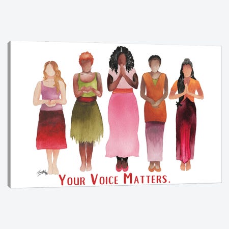 Your Voice Matters Canvas Print #EMD191} by Elizabeth Medley Canvas Artwork