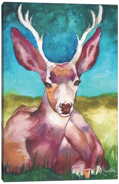 Buck in a Field I Canvas Art Print - Elizabeth Medley