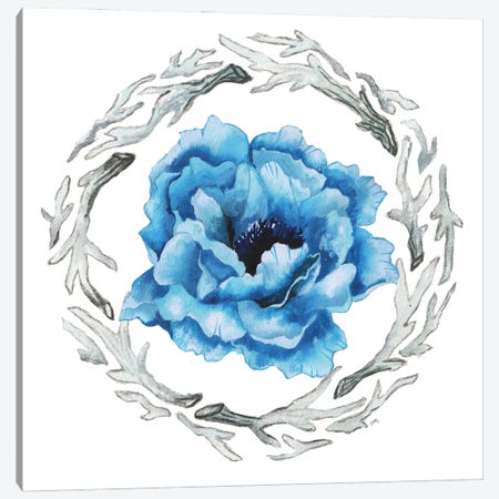 Blue Flower I Canvas Print #EMD20} by Elizabeth Medley Canvas Artwork