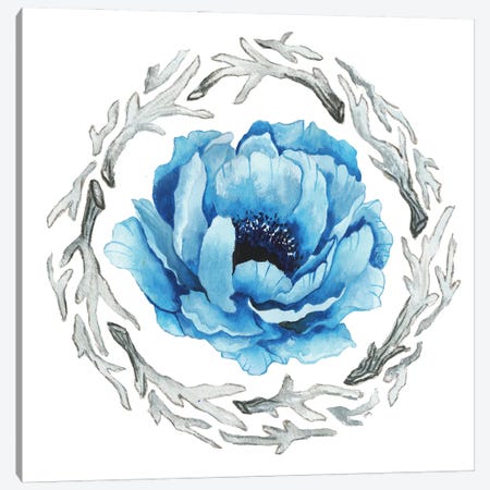 Blue Flower II Canvas Print #EMD21} by Elizabeth Medley Canvas Wall Art
