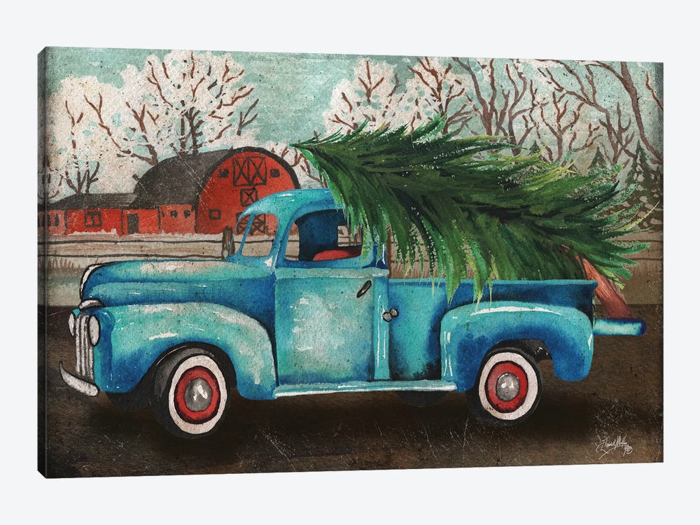 Blue Truck and Tree I by Elizabeth Medley 1-piece Canvas Art