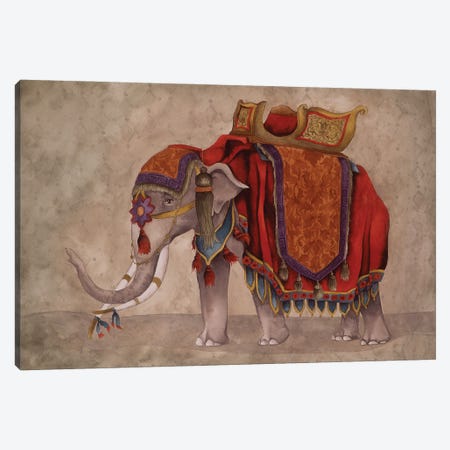 Ceremonial Elephants I Canvas Print #EMD23} by Elizabeth Medley Canvas Artwork