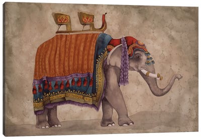 Ceremonial Elephants II Canvas Art Print - Indian Décor