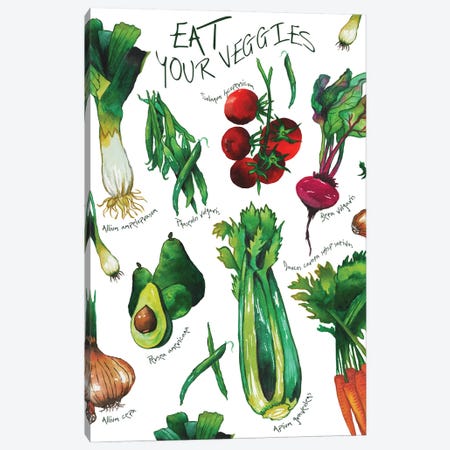 Eat Your Veggies Canvas Print #EMD29} by Elizabeth Medley Canvas Wall Art