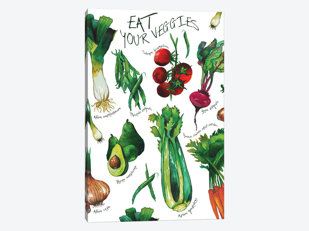 Eat Your Veggies by Elizabeth Medley 1-piece Canvas Art Print