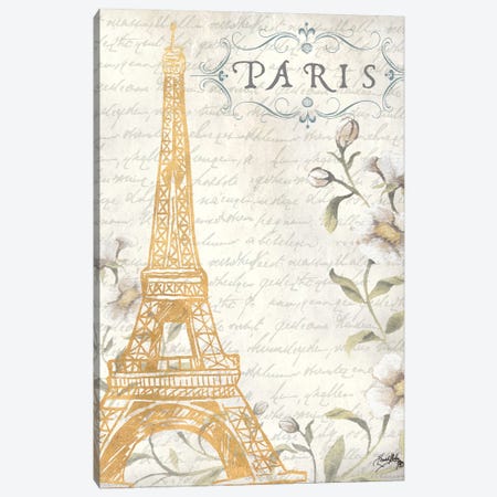Golden Paris I Canvas Print #EMD31} by Elizabeth Medley Canvas Art Print