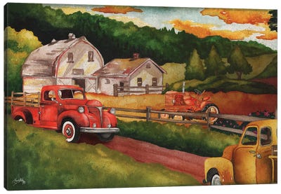 Harvest Time on the Farm Canvas Art Print - Elizabeth Medley