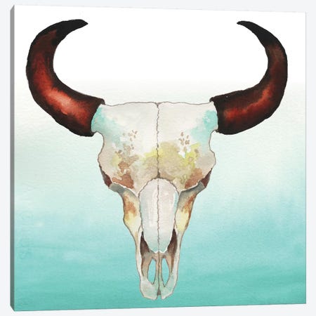 Country Skull Canvas Print #EMD3} by Elizabeth Medley Canvas Art