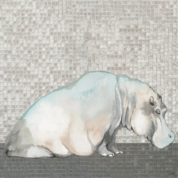 Hippopotamuses: Introspective Hippo by Elizabeth Medley
