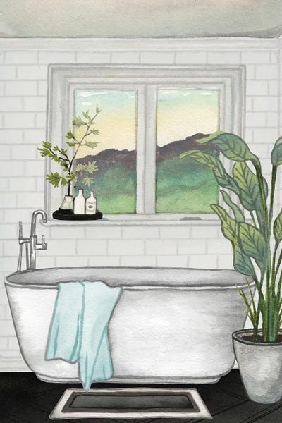 Elizabeth Medley: Modern Black and White Bath I by Elizabeth Medley