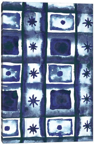 Shibori Box Pattern I Canvas Art Print - Elizabeth Medley