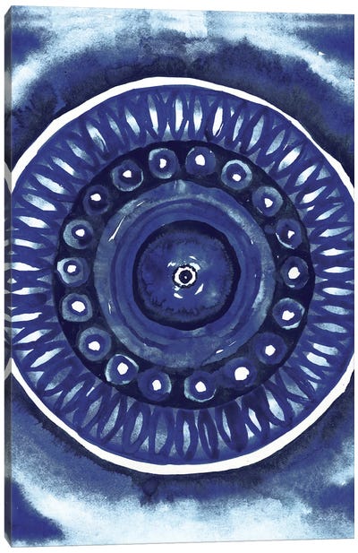 Shibori Circle II Canvas Art Print - Elizabeth Medley