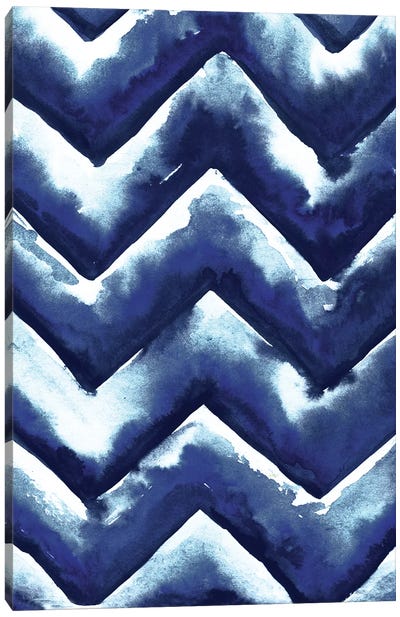 Shibori Zig Zag Canvas Art Print - Chevron Patterns
