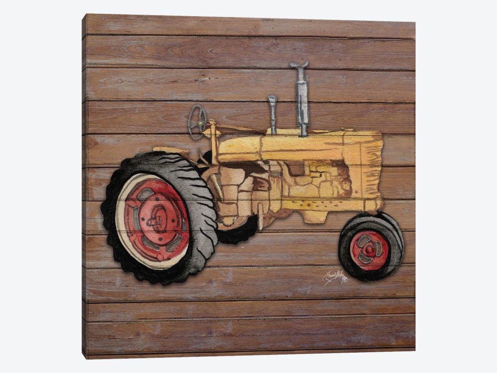 Tractor on Wood I by Elizabeth Medley 1-piece Canvas Wall Art